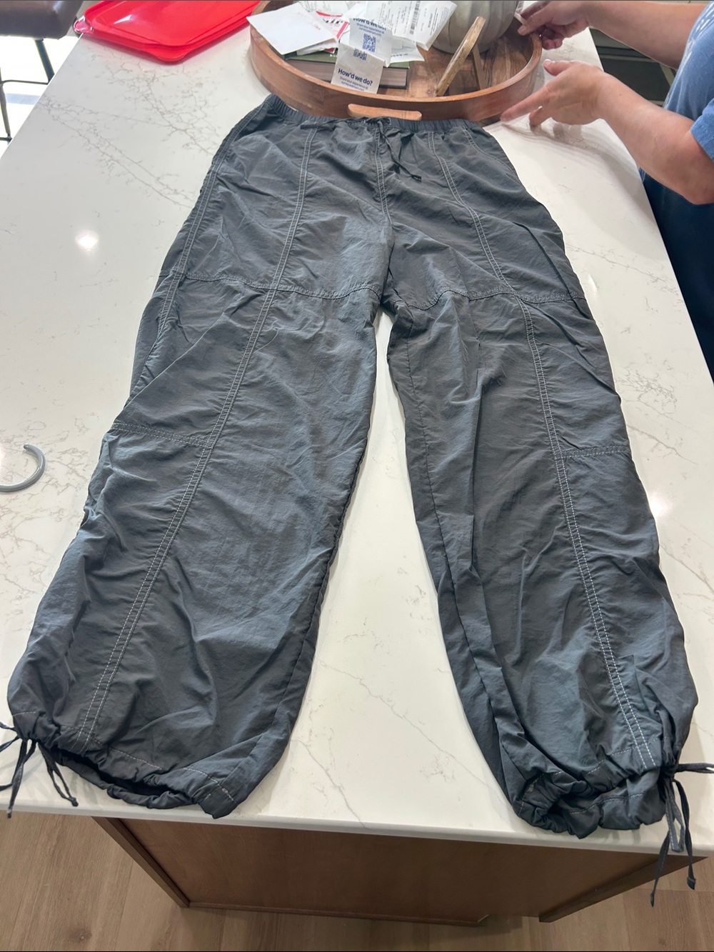 Divided Black Parachute Pants